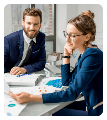 Consulting team reviewing a plan